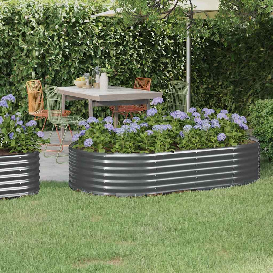 Garden Raised Bed Galvanised Steel 175x100x36 cm Anthracite