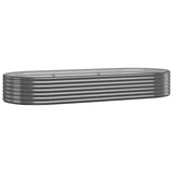 Garden Raised Bed Galvanised Steel 249x100x36 cm Anthracite - Front View