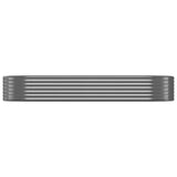 Garden Raised Bed Galvanised Steel 249x100x36 cm Anthracite - Side View