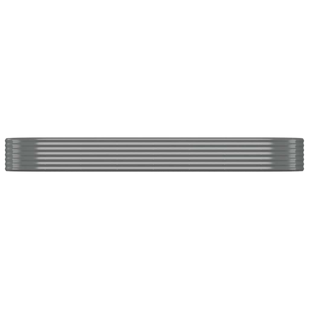 Garden Raised Bed Galvanised Steel 322x100x36 cm Grey