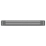 Garden Raised Bed Galvanised Steel 322x100x36 cm Grey - Side View