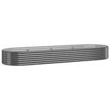 Garden Raised Bed Galvanised Steel 322x100x36 cm Anthracite - Front View