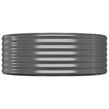 Garden Raised Bed Galvanised Steel 322x100x36 cm Anthracite - Top-Down View