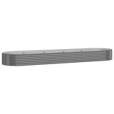 Garden Raised Bed Galvanised Steel 396x100x36 cm Grey - Front View
