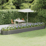 Garden Raised Bed Galvanised Steel 507x100x36 cm Grey