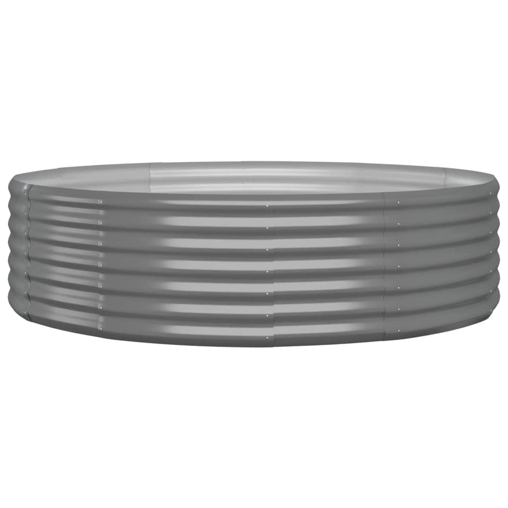 Garden Raised Bed Galvanised Steel 140x140x36 cm Grey