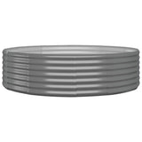 Garden Raised Bed Galvanised Steel 140x140x36 cm Grey