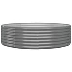 Garden Raised Bed Galvanised Steel 140x140x36 cm Grey