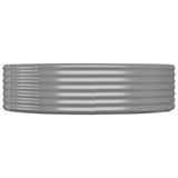Garden Raised Bed Galvanised Steel 140x140x36 cm Grey
