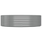 Garden Raised Bed Galvanised Steel 140x140x36 cm Grey