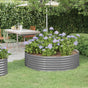 Garden Raised Bed Galvanised Steel 140x140x36 cm Grey