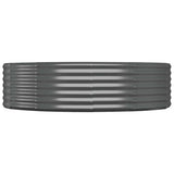 Garden Raised Bed Galvanised Steel 140x140x36 cm Anthracite - Side View