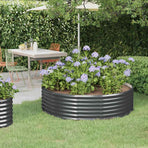 Garden Raised Bed Galvanised Steel 140x140x36 cm Anthracite