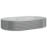 Garden Raised Bed Galvanised Steel 214x140x36 cm Grey