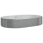 Garden Raised Bed Galvanised Steel 214x140x36 cm Grey