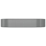 Garden Raised Bed Galvanised Steel 214x140x36 cm Grey