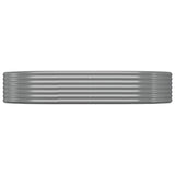 Garden Raised Bed Galvanised Steel 214x140x36 cm Grey - Side View