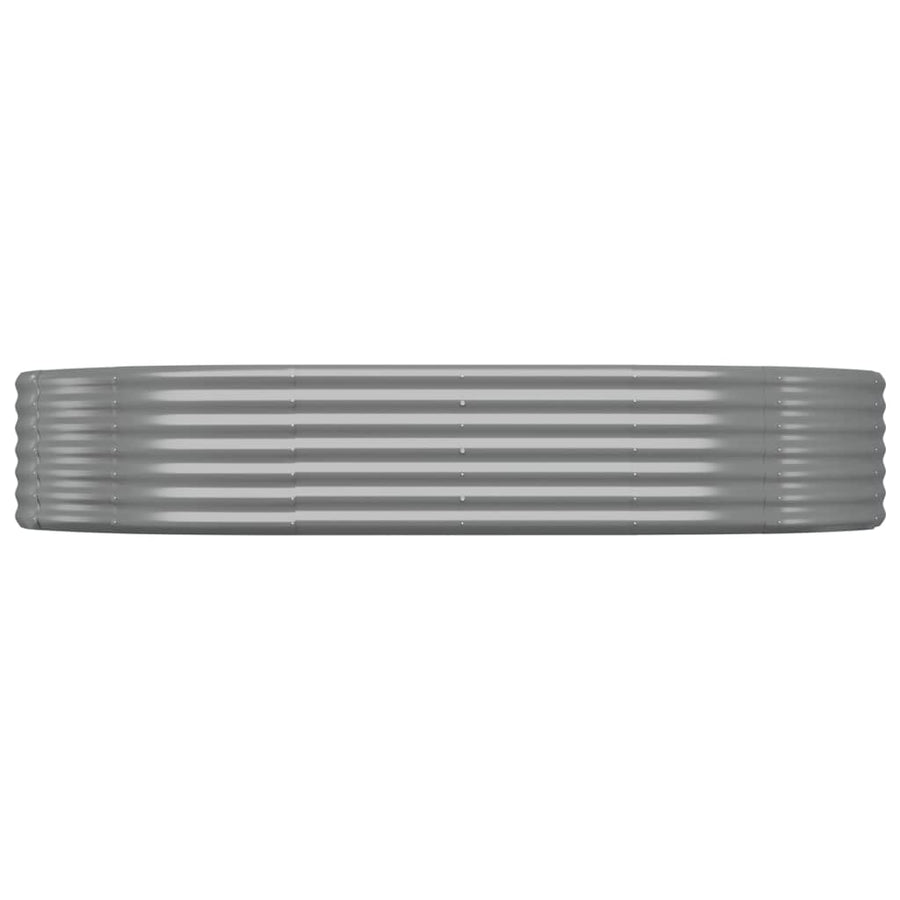 Garden Raised Bed Galvanised Steel 214x140x36 cm Grey