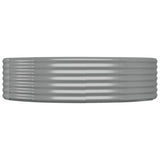 Garden Raised Bed Galvanised Steel 214x140x36 cm Grey