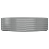 Garden Raised Bed Galvanised Steel 214x140x36 cm Grey - Top-Down View