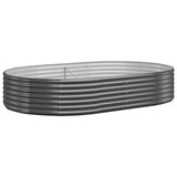 Garden Raised Bed Galvanised Steel 214x140x36 cm Anthracite - Front View