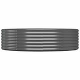 Garden Raised Bed Galvanised Steel 214x140x36 cm Anthracite - Top-Down View
