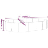 Garden Raised Bed Galvanised Steel 214x140x36 cm Anthracite