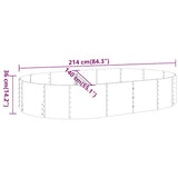 Garden Raised Bed Galvanised Steel 214x140x36 cm Anthracite - Rear View