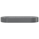 Garden Raised Bed Galvanised Steel 296x140x36 cm Grey - Side View
