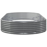 Garden Raised Bed Galvanised Steel 296x140x36 cm Grey - Top-Down View