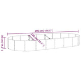 Garden Raised Bed Galvanised Steel 296x140x36 cm Grey
