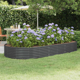 Garden Raised Bed Galvanised Steel 296x140x36 cm Anthracite