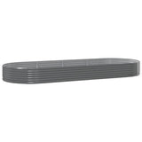 Garden Raised Bed Galvanised Steel 373x140x36 cm Grey