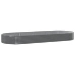 Garden Raised Bed Galvanised Steel 373x140x36 cm Grey