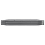 Garden Raised Bed Galvanised Steel 373x140x36 cm Grey - Side View