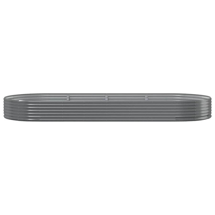 Garden Raised Bed Galvanised Steel 373x140x36 cm Grey