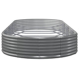 Garden Raised Bed Galvanised Steel 373x140x36 cm Grey