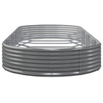 Garden Raised Bed Galvanised Steel 373x140x36 cm Grey