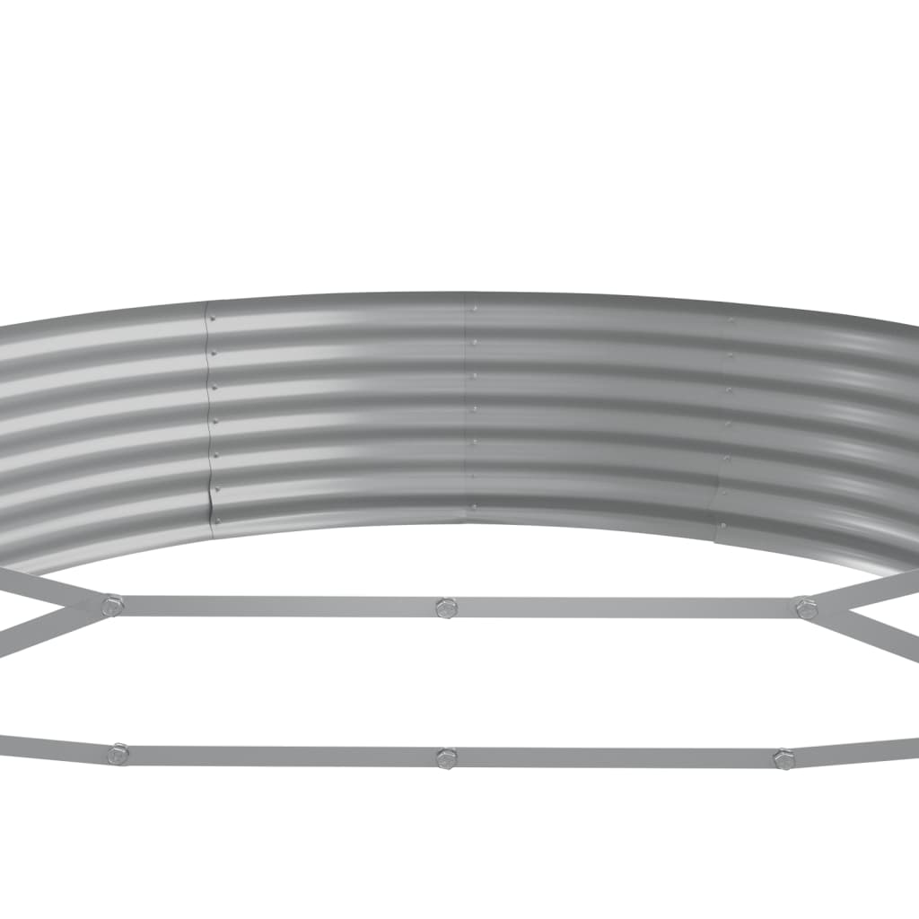 Garden Raised Bed Galvanised Steel 373x140x36 cm Grey