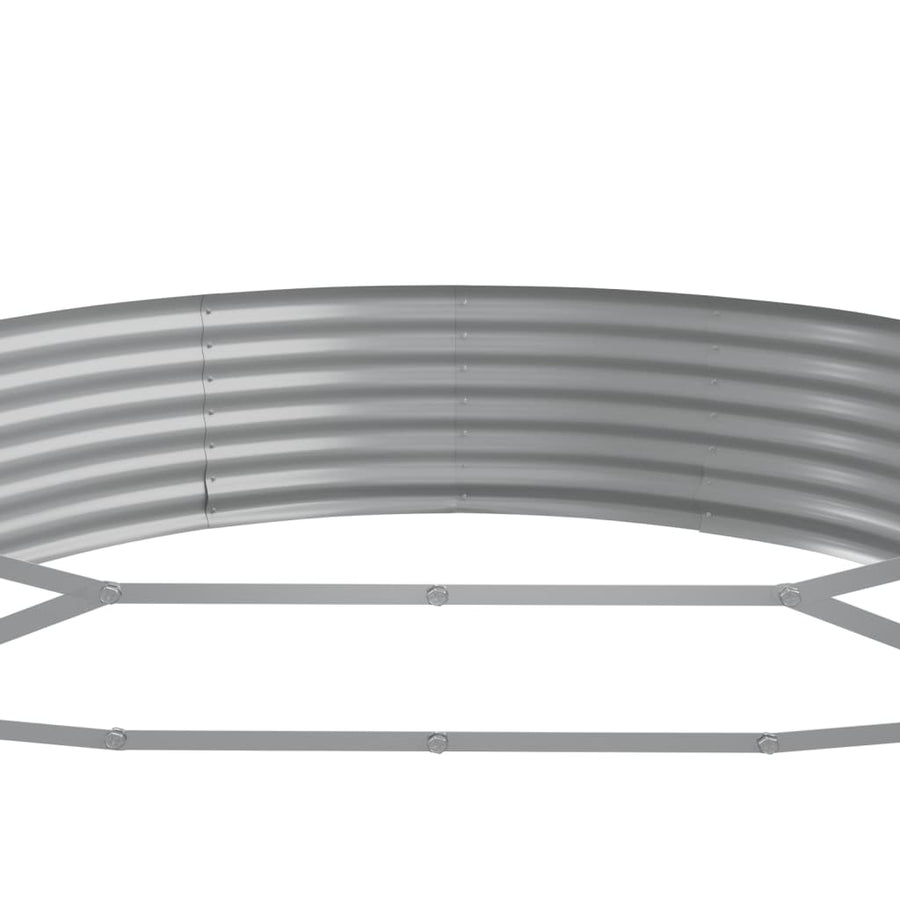 Garden Raised Bed Galvanised Steel 373x140x36 cm Grey