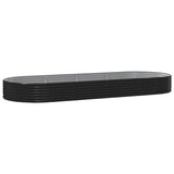 Garden Raised Bed Galvanised Steel 373x140x36 cm Anthracite - Front View