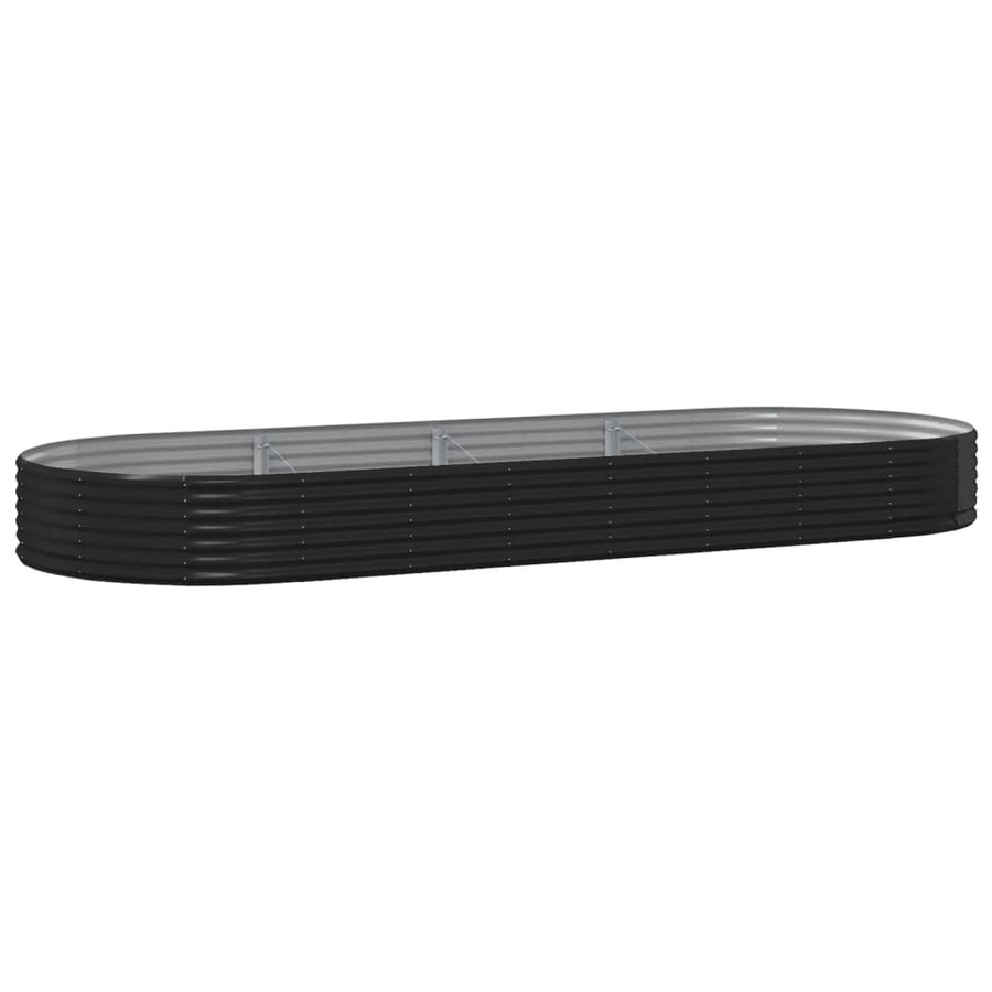 Garden Raised Bed Galvanised Steel 373x140x36 cm Anthracite