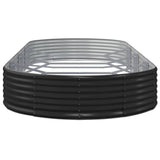 Garden Raised Bed Galvanised Steel 373x140x36 cm Anthracite - Top-Down View