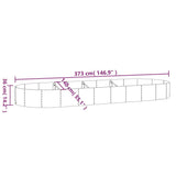 Garden Raised Bed Galvanised Steel 373x140x36 cm Anthracite