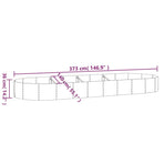 Garden Raised Bed Galvanised Steel 373x140x36 cm Anthracite