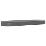 Garden Raised Bed Galvanised Steel 450x140x36 cm Grey - Front View