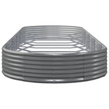 Garden Raised Bed Galvanised Steel 450x140x36 cm Grey - Top-Down View