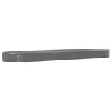 Garden Raised Bed Galvanised Steel 523x140x36 cm Grey - Front View