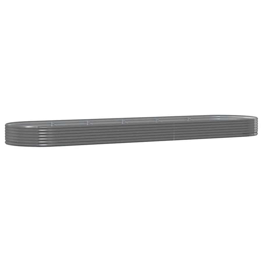 Garden Raised Bed Galvanised Steel 523x140x36 cm Grey