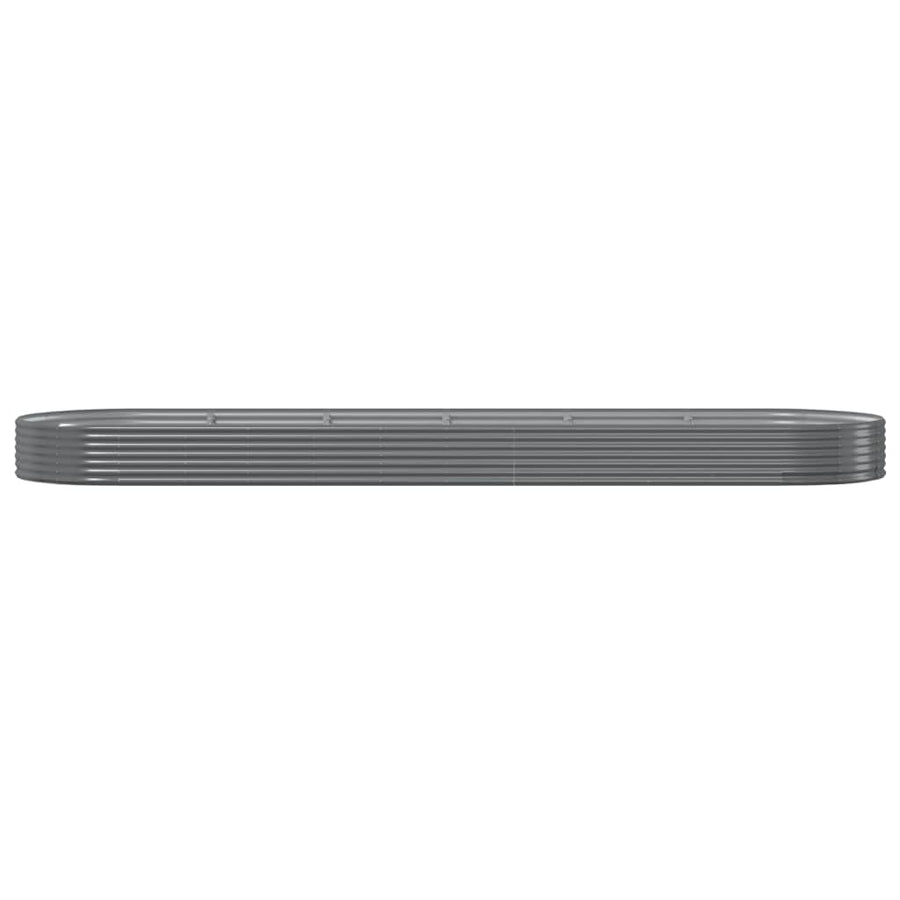 Garden Raised Bed Galvanised Steel 523x140x36 cm Grey